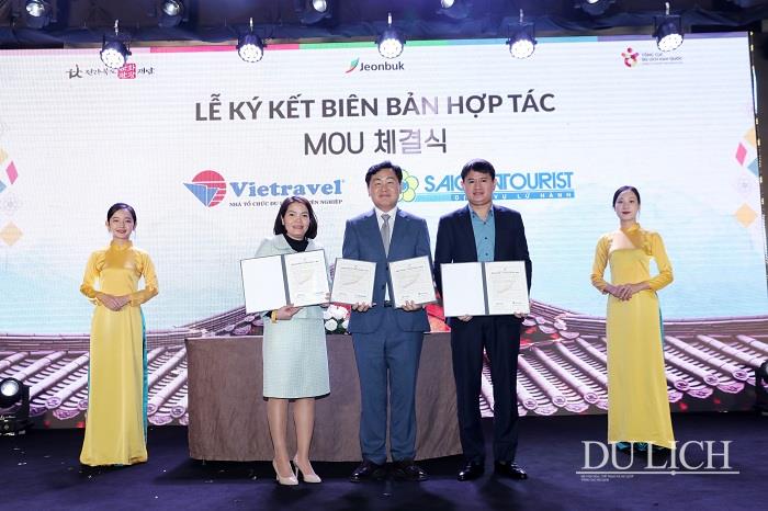 Tỉnh Jeonbuk và Vietravel chi nhánh Hà Nội, Saigon Tourist ký kết Biên bản ghi nhớ cam kết đẩy mạnh hợp tác quảng bá, xây dựng, khai thác sản phẩm